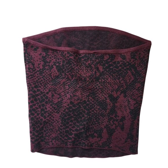 EXPRESS x Negin Mirsalehi strapless knit crop‎ tube top red/black python NEW XXS - Picture 3 of 7